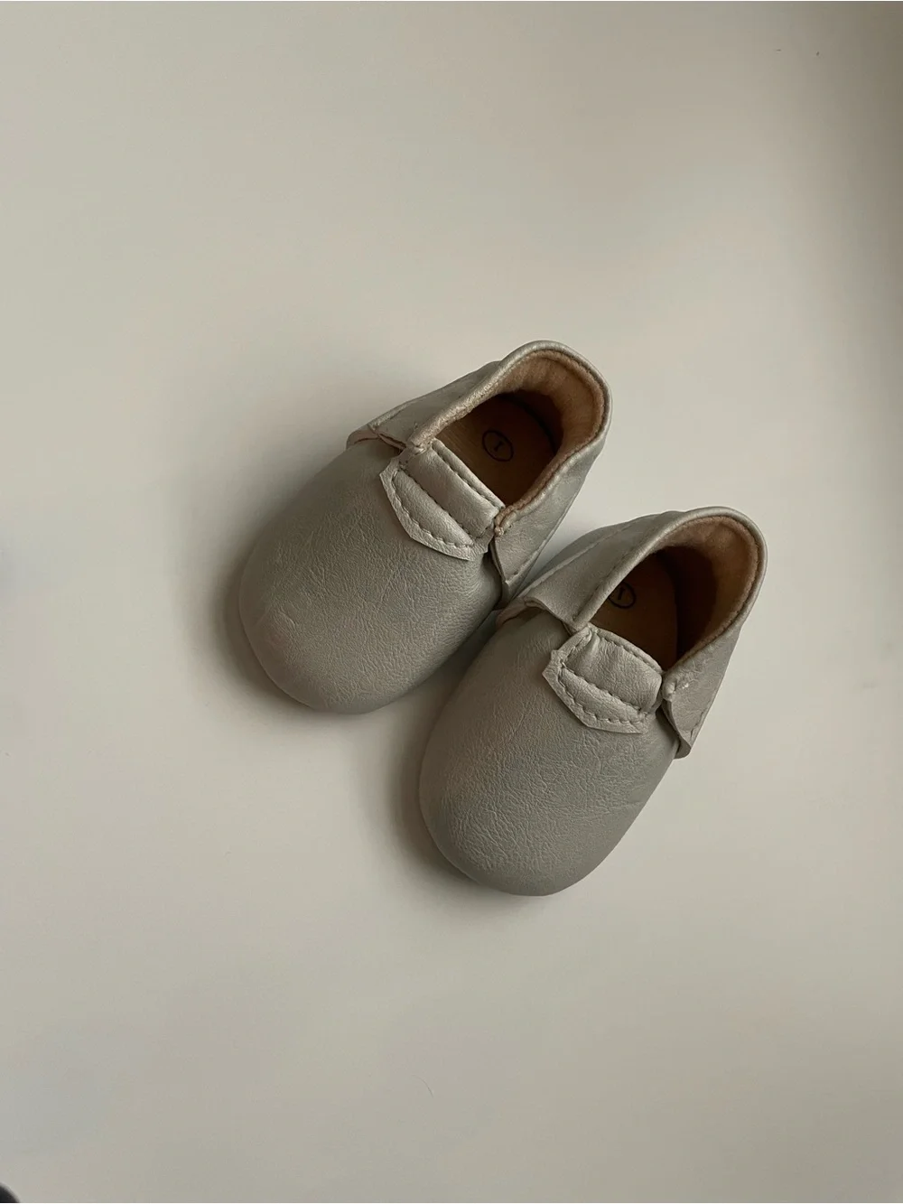 Sweet n Swag Leather Neutral Gray Kids Moccasin Slip-On Shoes